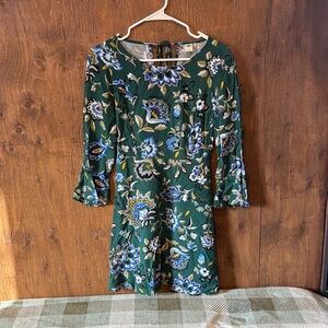 Floral Green and Blue Women's Dress
